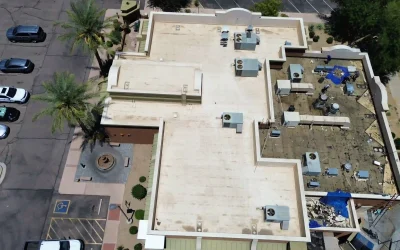 Foam Roof Installation: Manuel’s Mexican Restaurant, 13319 West McDowell Rd Goodyear Arizona 85395