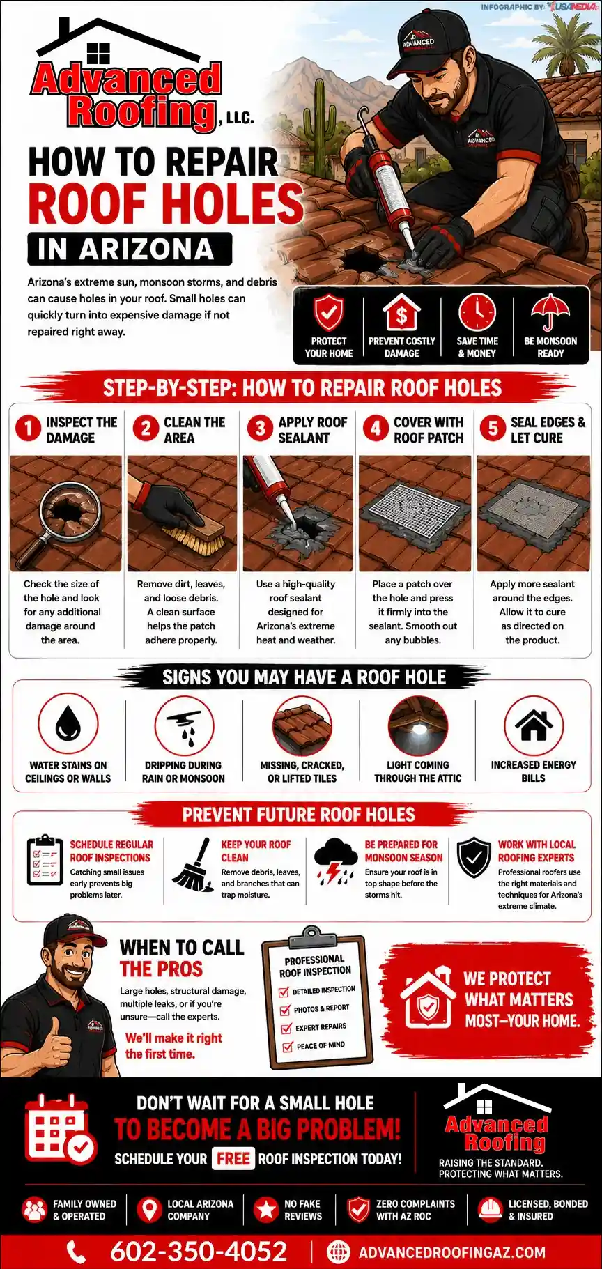 How to Repair Roof Holes in Arizona